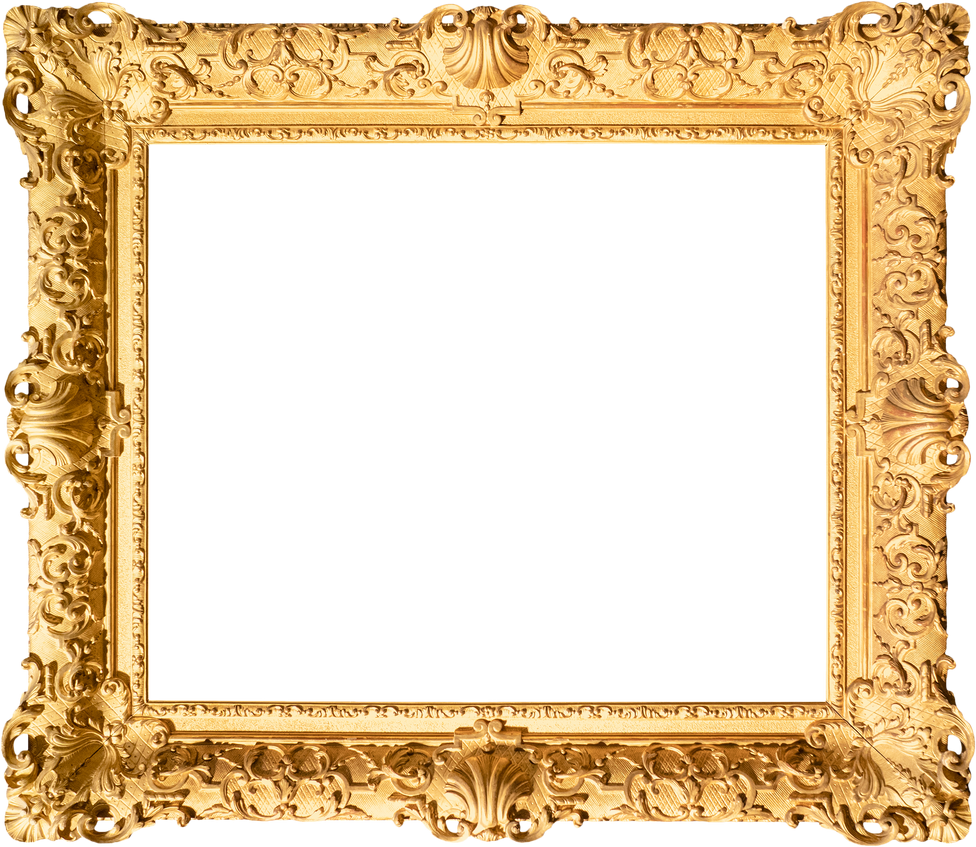 Old Wide Decorated Baroque Painting Frame